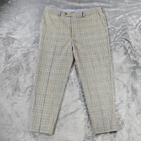 Hart Schaffner Marx Pants Mens 36 Gray Wool Prince of Wales Check Business - Picture 9 of 9